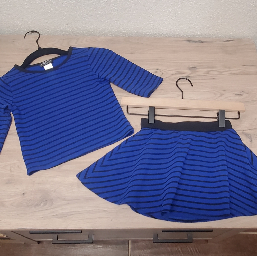 Blue stripped toddler 2 piece